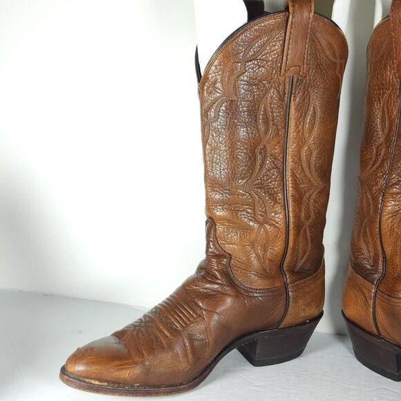 Dan Post Men\'s US 8,5D Leather Brown PullOn Cowboy Western Boots main image 11